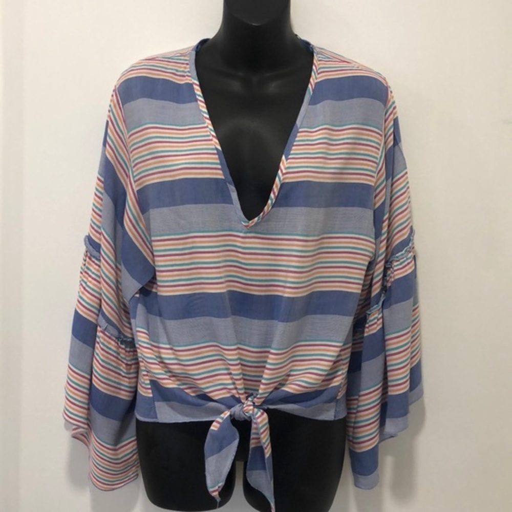 Anthropologie Lavender Field Large Top Blue